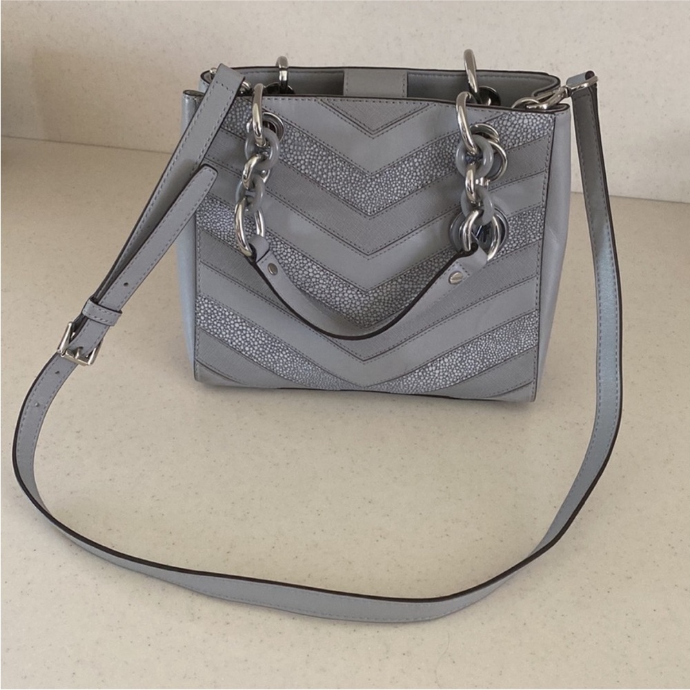 Michael Kors Gray Quilted Chevron Shoulder Bag - Picture 2 of 6